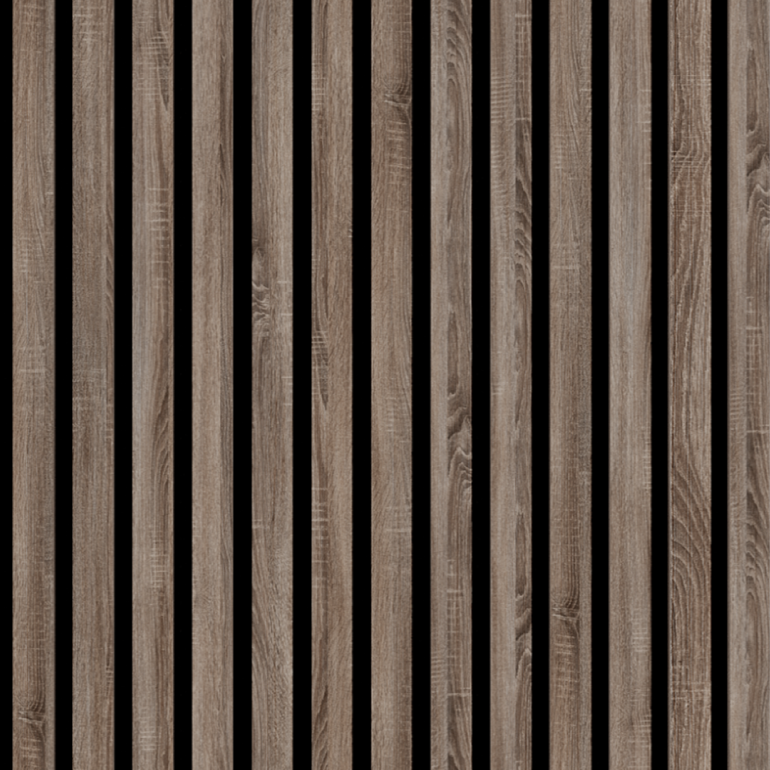 Vintage Oak acoustic wood slat wall panel finish 278x60cm wholesale swatch